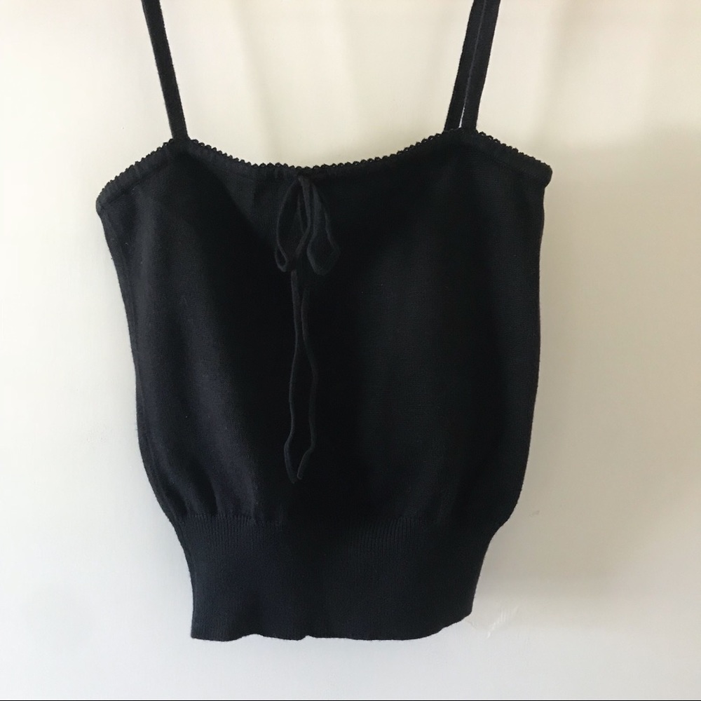 BCBG Max Azria Knitted Camisole Top - Black XS